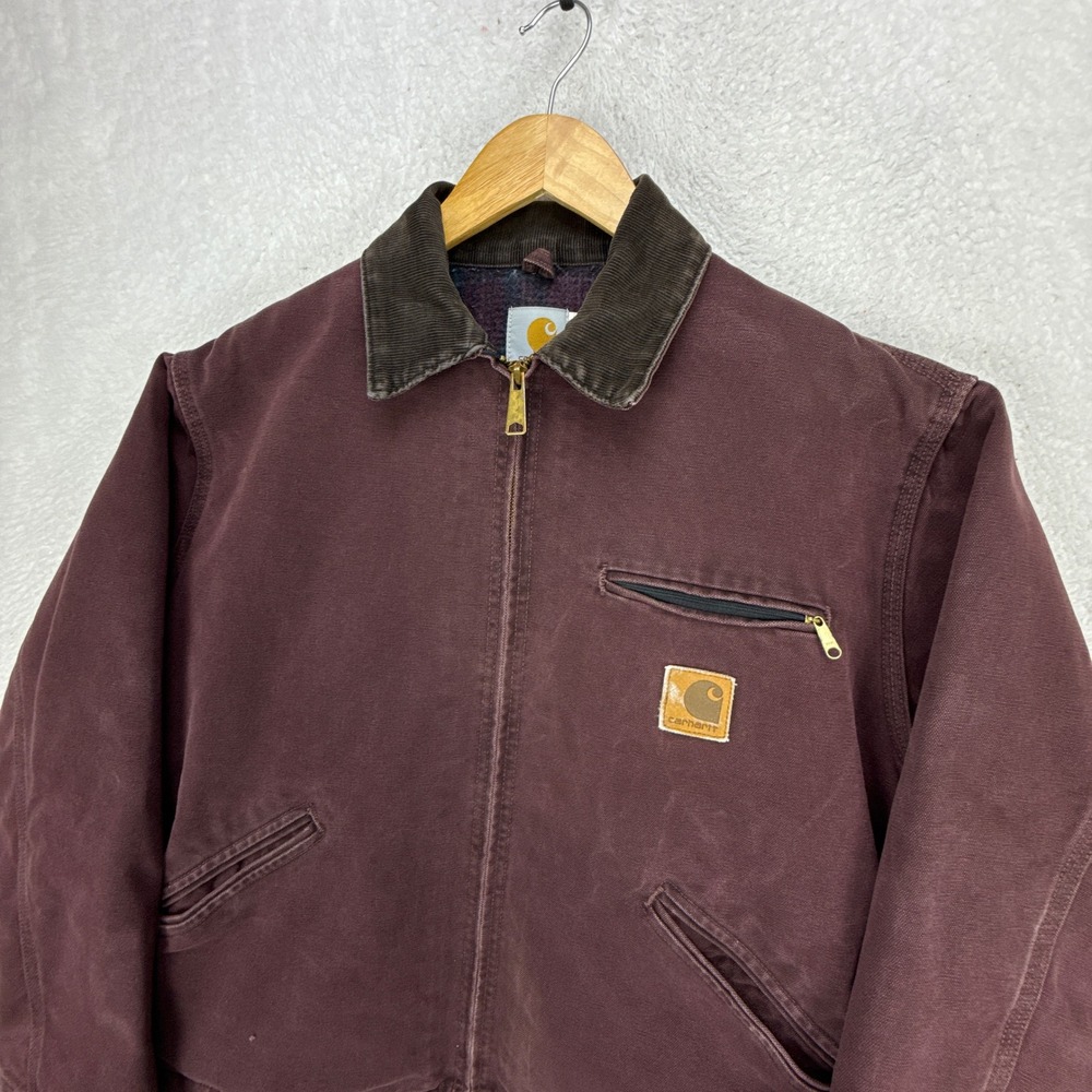 Vintage‎ Carhartt Detroit Jacket Blanket Lined Mens Medium J43 BRG Burgundy EUC - Picture 16 of 16